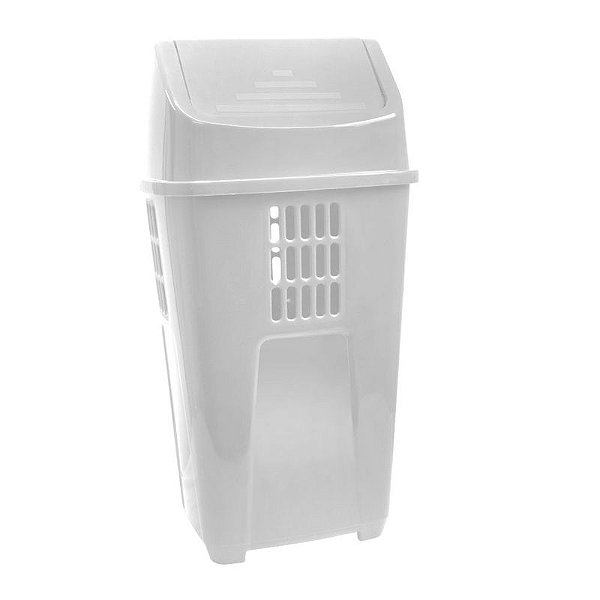PLASVALE LIXEIRA BASCULANTE 50 LITROS - COR BRANCO REF 7578510