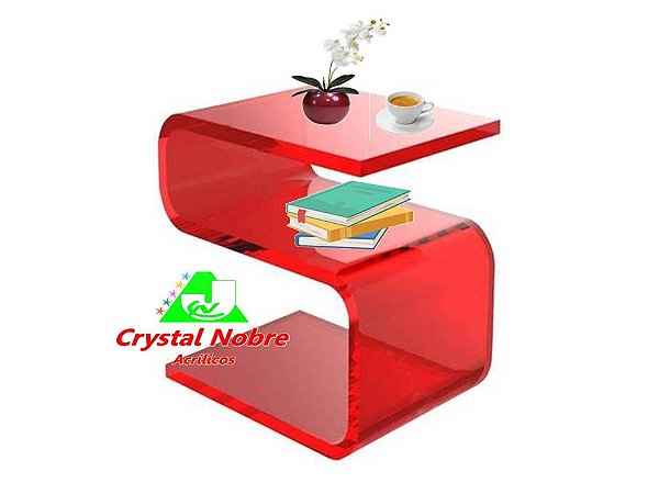 Mesa Lateral de Acrílico Vm Transp Formato S Linha Home Luxe