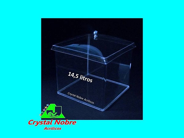 Pote de Acrílico Para Cereais Produtos Naturais 14,5 Lts 25x25x25cm