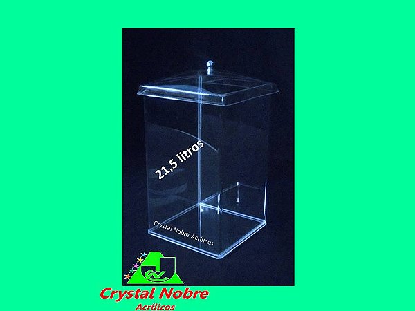 Pote de Acrílico Para Cereais Produtos Naturais 21,5 Lts 24x24x40cm