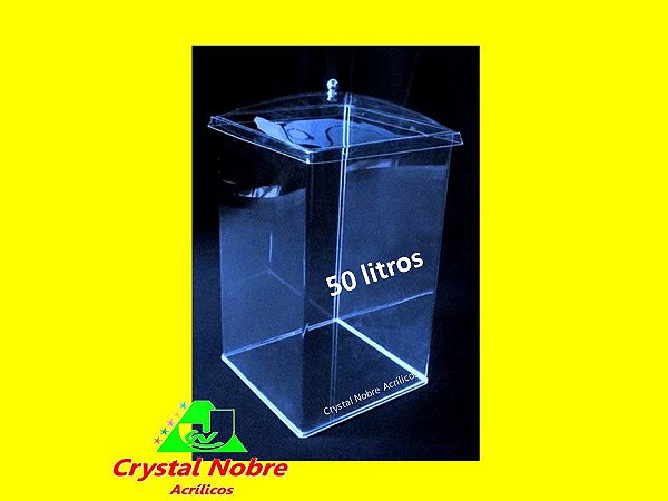Pote de Acrílico Para Cereais Produtos Naturais 50 Lts 30x30x50cm