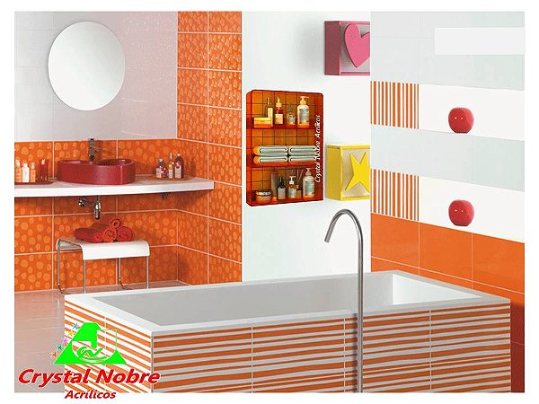 Prateleira Para Banheiro 3 Andares Acrílico Lj Transp Linha Lux Color