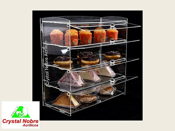 Expositor Acrílico Para CupCake e Doces Variados Com 4 Prateleiras