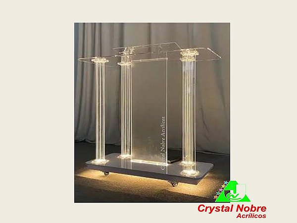 Púlpito De Acrílico Colonial Harmônico 01 4CLNS Com Led
