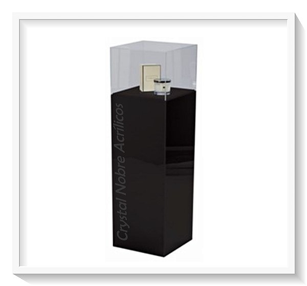 Expositor Stand Acrílico Premium Preto Brilho - 30cm x 1,20m
