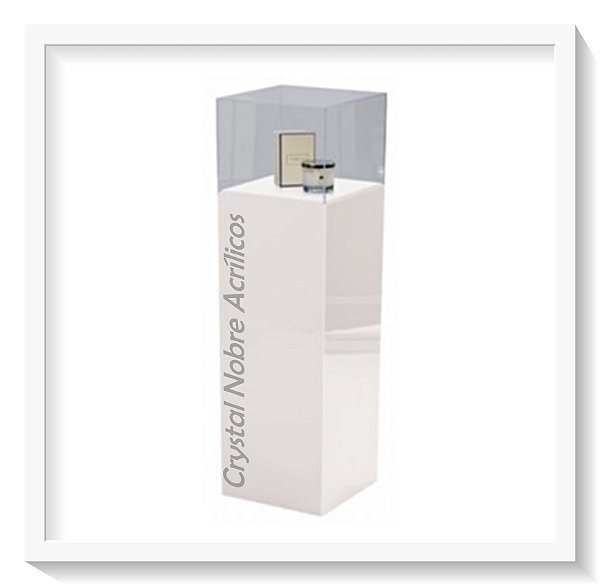 Expositor Stand Acrílico Premium Branco Brilho - 30cm x 1,20m