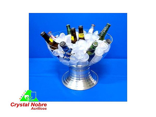Champanheira de Acrílico Festiva Mesa Base de Alumínio