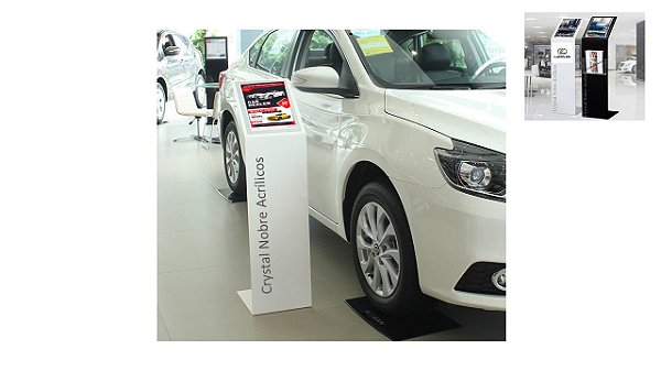 Totem L Inclinado A4 AutoCar Acríl Brc Neve