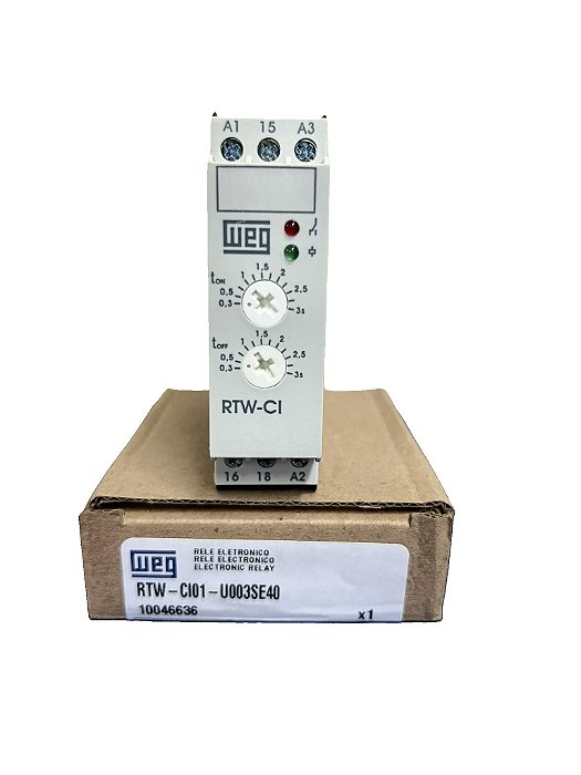 Relé Cíclico 0,3..3Seg. 220Vca/24Vcc 10046636 *RTW-CI01-U003SE40 Weg