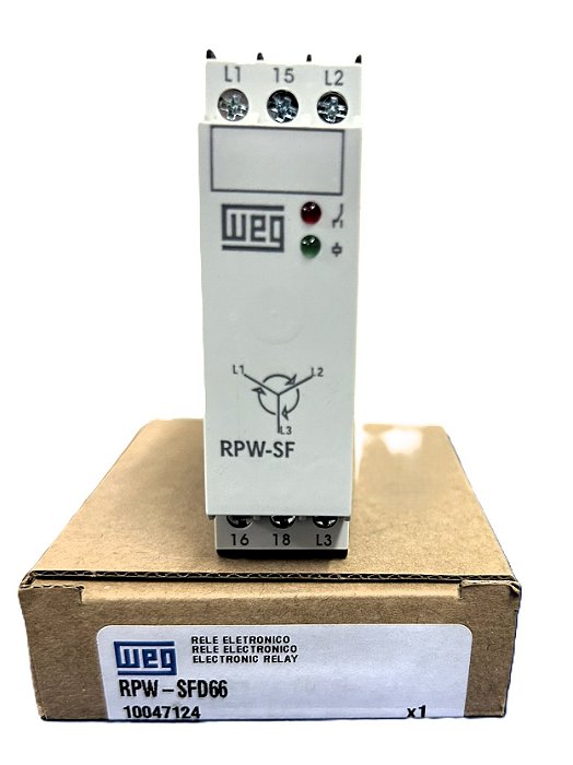 Rele Monitoramento de Sequência de Fase 220Vca 10047124 *RPW-SF-D66 Weg