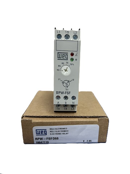 Relé Falta e Sequência de Fase 220-240Vca 10047119 *RPW-FSF-D66 Weg