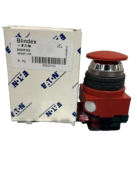 Botão 30mm Soco Travante 1Na+1Nf Vermelho 80020162 *20/40T.11R Eaton