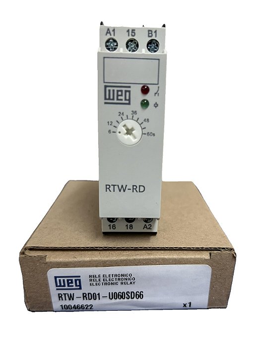 Relé de Tempo Ret. na Desenergização 60Seg. 220Vca *RTW-RD01-U060SD66 Weg