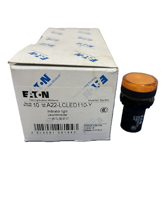 Sinaleiro 22mm Led 110Vca/Cc AM. 108194 *A22-LCLED110-Y Eaton