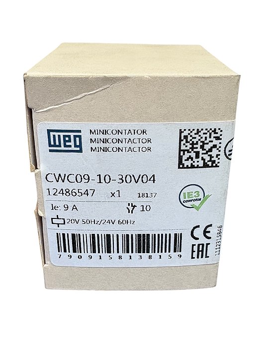 MiniContator 9A 24Vca 1Na 12486547 *CWC09-10-30V04 Weg