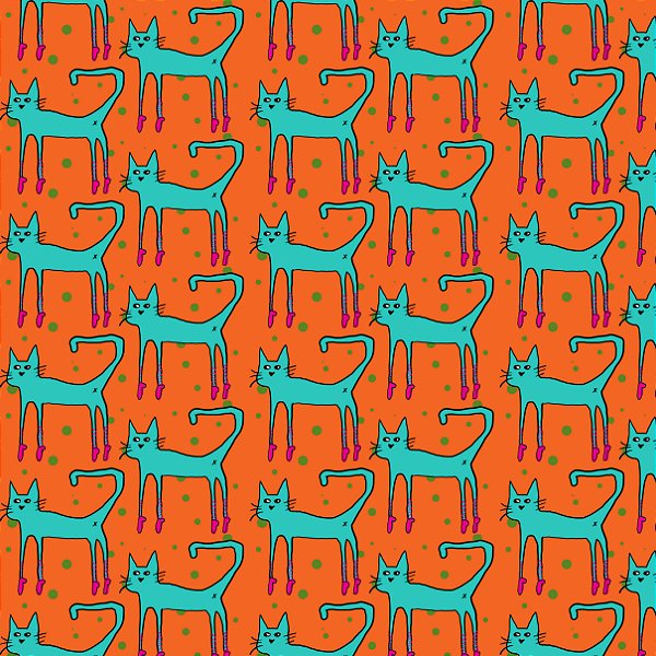 Tecido Dancing Cats