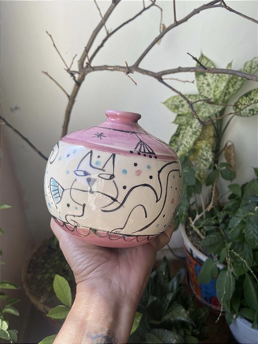 Vaso de flor Gatinhos Egípcios