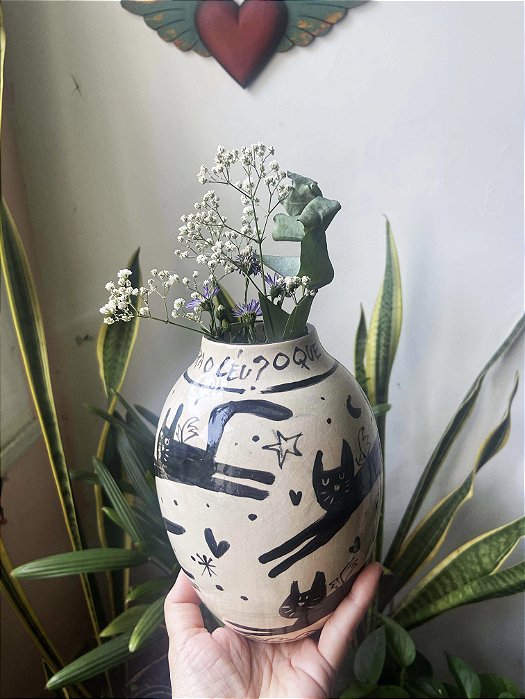 Vaso de cerâmica O que você vê quando olha para o céu?