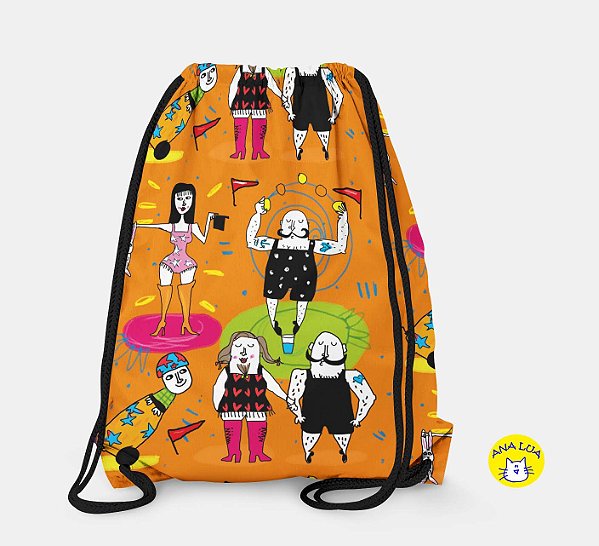 Mochilinha Esportiva Circo laranja