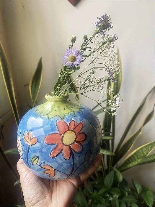 Vaso de flor Gatinhos no jardim