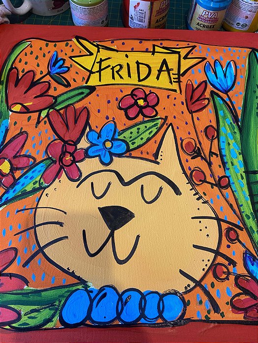 Tela Frida Gatinha- dia