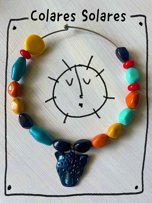 Colar Solar Onça Azul