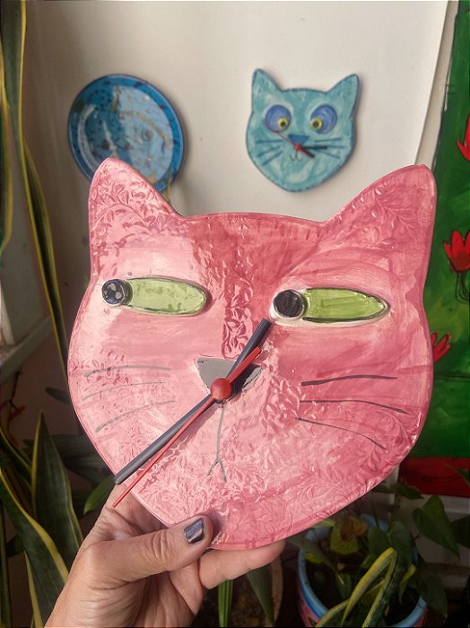 Relógio Gato desconfiado