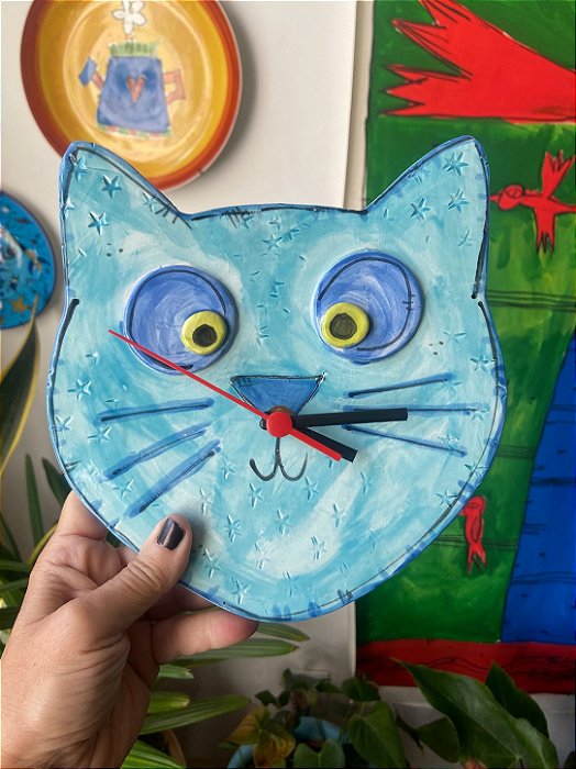 Relógio Gato Azul