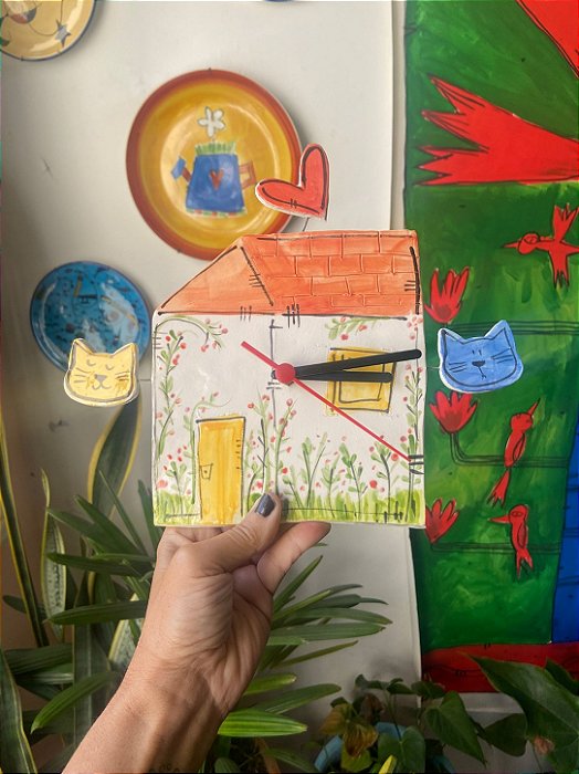 Relógio Casa com gatinhos