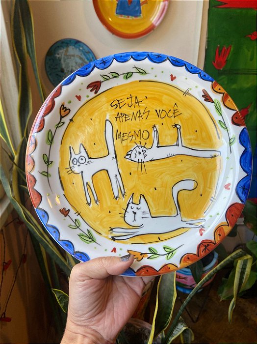 Prato Raso de porcelana - Seja você mesmo!