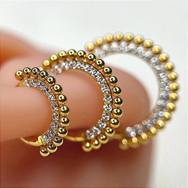 CRAVEJADO C/ BOLINHAS PVD GOLD COD:279
