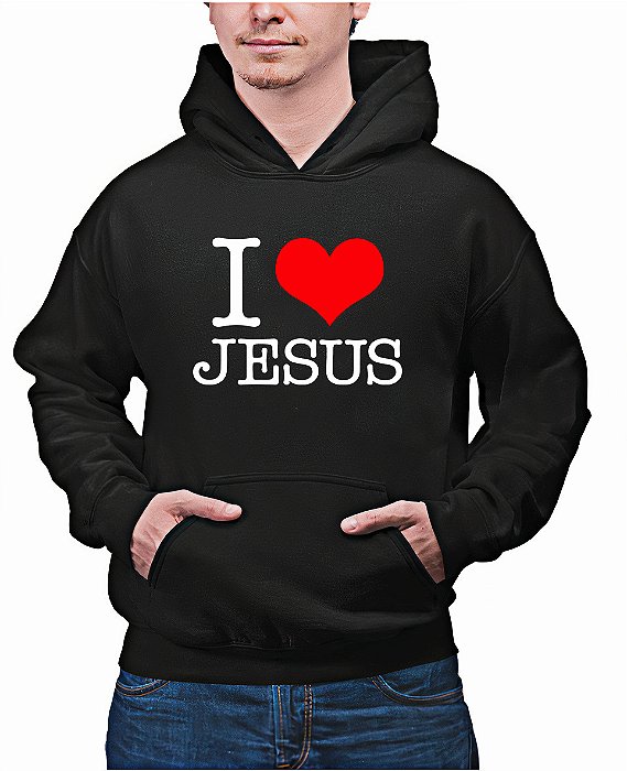 Moletom Canguru I Love Jesus