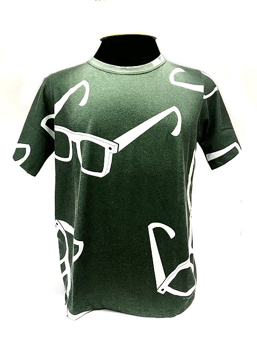 CAMISETA MALHA MASCULINA_Gola V_Modelo:  STRACCIATTA cor Verde