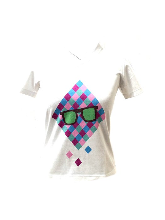 CAMISETA MALHA BABY LOOK Feminino _Gola V_Modelo: LOSANGO cor Uva