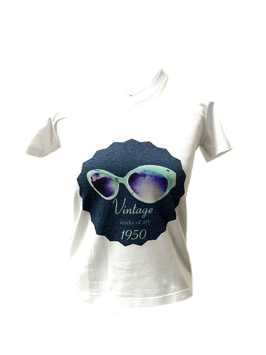 CAMISETA MALHA BABY LOOK Feminino _Gola C_Modelo: VINTAGE 1950 cor Musgo