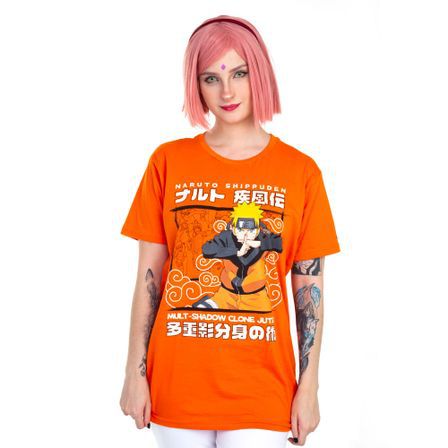 Camiseta Naruto Kage Bunshin LARANJA 12