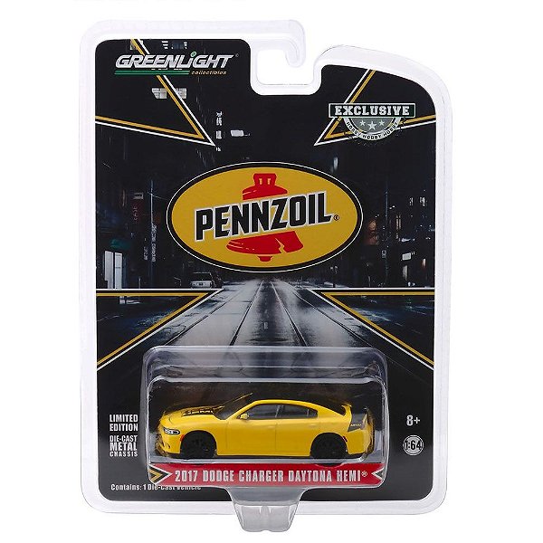 Carro Greenlight Hobby Exclusive - Dodge Charger Daytona Hemi 2017 Pennzoil  - Escala 1/64 - Tio Gêra