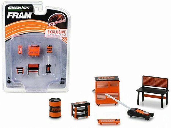 Diecast  Set: Shop Tools - Ferramentas e Acessórios - Fram - 1:64 - Greenlight