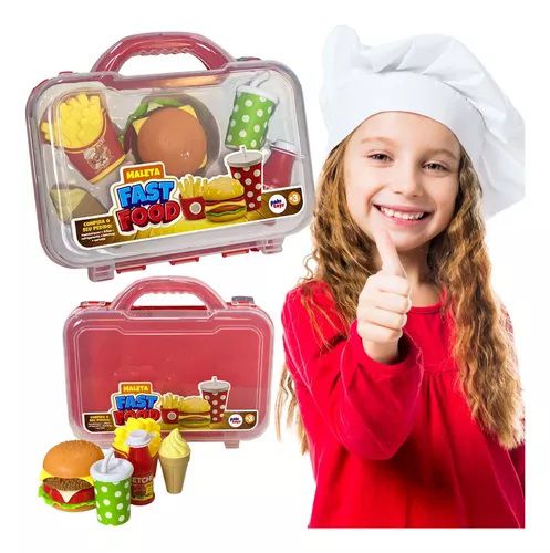 Maleta Infantil Lanche Hamburguer Fast Food Pakitoys