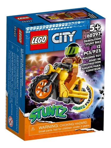 Lego City Moto De Acrobacias Demolidora 12 Peças - 60297