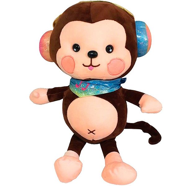 Pelúcia Macaquinho Squish Pals Colecionavel 50cm Toyng
