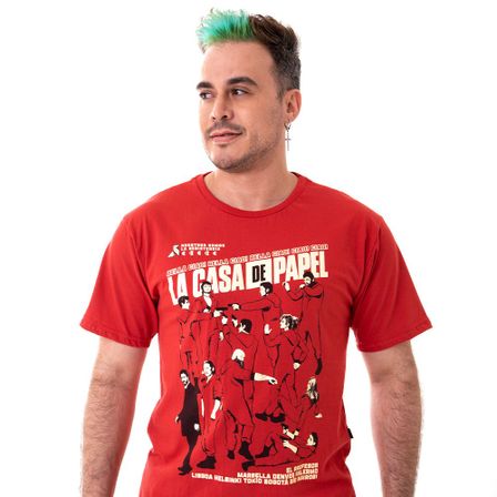 Camiseta La Casa de Papel Grupo Vermelha P Piticas