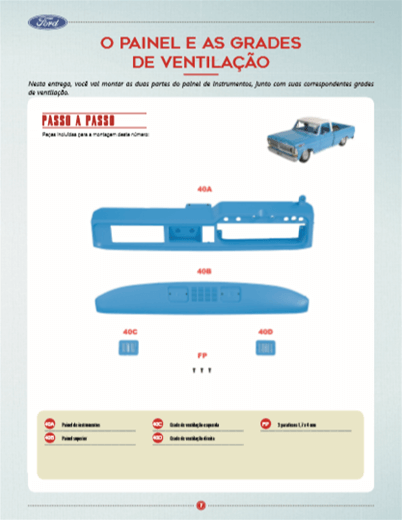 Fascículo Nº 40 Pick Up Ford F100 Escala 1:8 Salvat