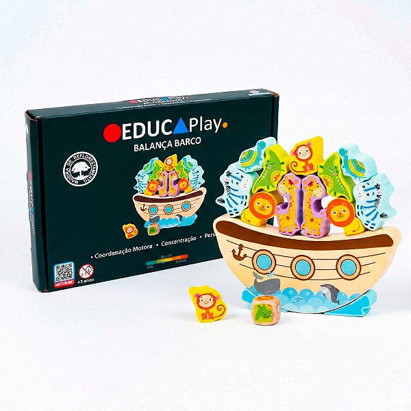 Educaplay Balanca Barco Montessori Madeira Polibrinq