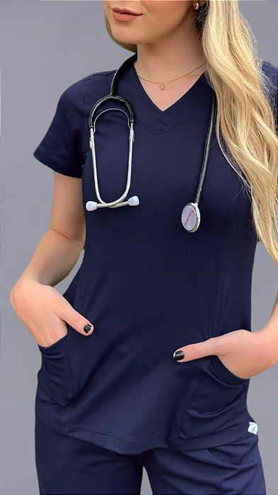 Scrub Blusa Super Action Azul Marinho