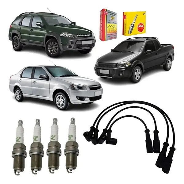 Kit Velas Ngk Bkr6ed Sct09 Fiat Corsa Citroen Preto