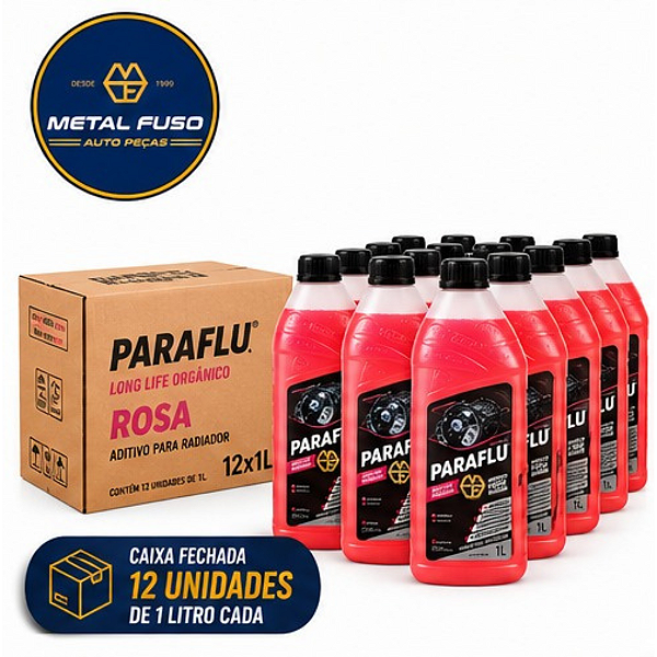 Kit 12 Paraflu Aditivo 103004 Pronto Uso Orgânico Rosa 1l