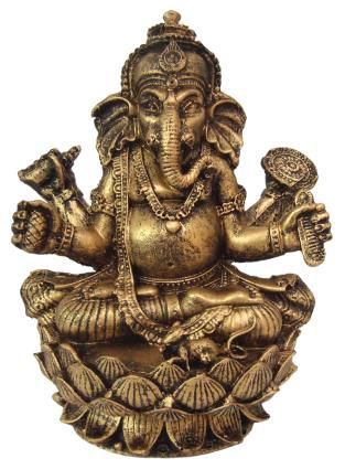 Estátua Lord Ganesha na Flor de Lotus
