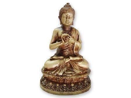 Estátua Buda Hindu Flor de Lotus - 16 cm - Dourado
