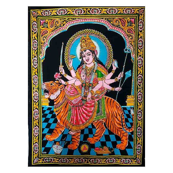 Painel Indiano em tecido Deusa Durga